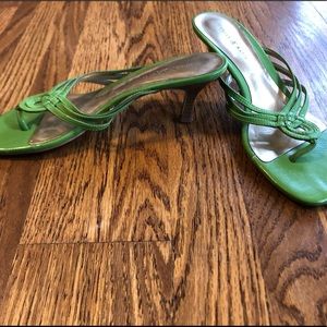 Lime green kitten heels